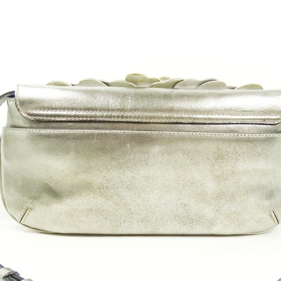 PATRICIA NASH Baku Platinum Color Petals Leather Clutch Crossbody - Picture 3 of 7
